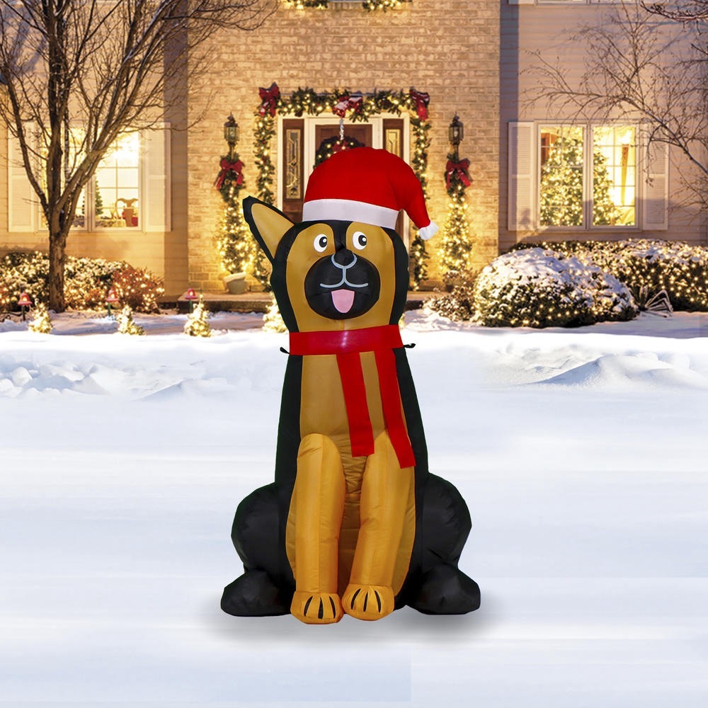 4' German Shepherd Christmas Inflatable Holiday Outdoor Decor Lighted LED NEW!